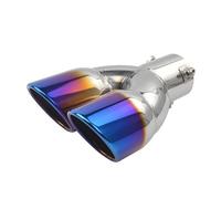 CRJIMX General 63mm Double Sortie D'échappement Arrière Tuyau Double Paroi Embout Silencieux Accessoires Auto Acier Inoxydable(Droit)