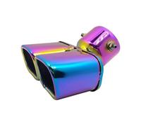 CRJIMX General Auto Pot D'Échappement Ronde Embout Acier Inoxydable 1 À 2 Double Tuyau Modifié Doublure D'Échappement Arrière(Multicolore)