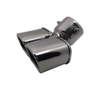 CRJIMX General Auto Pot D'Échappement Ronde Embout Acier Inoxydable 1 À 2 Double Tuyau Modifié Doublure D'Échappement Arrière(NOIR)