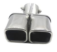 CRJIMX Général Double Sortie Pot D'Échappement Pour Acier Inox Noir Pour Silencieux Double Tuyau Pour Accessoires Auto(Bleu,Droit)