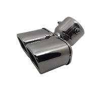 CRJIMX General Tuyau D'échappement Double Rond En Acier Inoxydable Embout Silencieur Auto 1 Vers 2 Ligne Arrière Modifiée(NOIR)