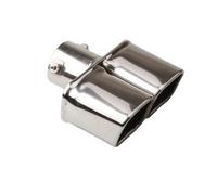 CRJIMX Gorge De Tuyau D'échappement Carré À Double Tube 2.5 Pouces Silencieux Auto En Acier Inoxydable Pour General Pièces Auto(Argent,Droit)