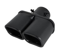 CRJIMX Gorge De Tuyau D'échappement Carré À Double Tube 2.5 Pouces Silencieux Auto En Acier Inoxydable Pour General Pièces Auto(NOIR,Droit)