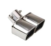 CRJIMX Gorge De Tuyau D'échappement Carré À Double Tube 2.5 Pouces Silencieux Auto En Acier Inoxydable Pour General Pièces Auto(Argent,Courbé)