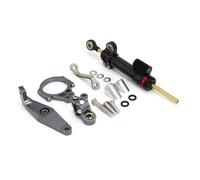 CRJIMX Kit De Fixation Pour Amortisseur Direction Moto Pour Yamaha MT09 MT-09 SP 2021 2022 2023 2024 Motif Carbone(Model E)
