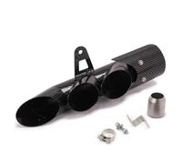 CRJIMX Kit De Silencieux D'échappement Double, Deux Ou Trois Sorties Pour Moto Pour CBR250RR Etc Accessoires De Modification(Texture en fibre de carbone,Trois trous)
