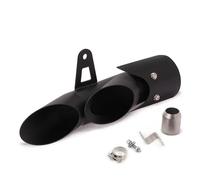 CRJIMX Kit De Silencieux D'échappement Double, Deux Ou Trois Sorties Pour Moto Pour CBR250RR Etc Accessoires De Modification(NOIR,Deux trous)