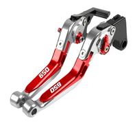 CRJIMX Levier De Frein Et D'embrayage Réglable Pliable Extensible Pour Motos Pour NX650 J-X Pour Dominator 1988-1999(Silver red)