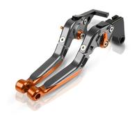 CRJIMX Levier D'embrayage Et De Frein Réglable Et Pliable Pour Moto Pour Yamaha NMAX125 NMAX150 NMAX155 V1 V2 V3 2015-2023(Gray Orange)