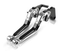 CRJIMX Levier D'embrayage Et De Frein Réglable Et Pliable Pour Moto Pour Yamaha NMAX125 NMAX150 NMAX155 V1 V2 V3 2015-2023(Argent Noir)