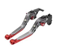 CRJIMX Leviers de frein et d'embrayage extensibles et pliables pour moto pour Suzuki GSX-S1000 GSX S1000 GSXS 1000 GSX-S1000F GSXS1000 ABS 2015-2018(Gray Red)