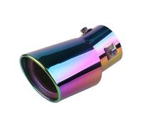 CRJIMX Modification du pot d'échappement Universal avec silencieux décoratif en acier inoxydable coloré de 63 mm de diamètre.(Style courbé)