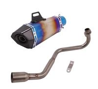 CRJIMX Moto Échappement Échappement Système Complet Silencieux Carbone Avant Milieu Lien Tuyau Pour GROM MSX125 MSX 125 2013-2021(Style C)