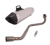 CRJIMX Moto Échappement Échappement Système Complet Silencieux Carbone Avant Milieu Lien Tuyau Pour GROM MSX125 MSX 125 2013-2021(ModèleA)