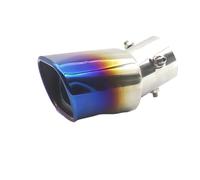 CRJIMX Polissage De Tube D'Échappement En Acier Inoxydable Décoration Auto Universelle Pour Voiture Carrée Échappement Silencieux Embout De Silencieux(Bleu,Courbé)