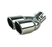 CRJIMX Pot D'échappement Arrière Double Sortie Universel 63mm Entrée/76mm Sortie En 3 Couleurs Acier Inoxydable(Argent,Plier)