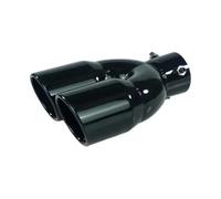 CRJIMX Pot D'échappement Arrière Double Sortie Universel 63mm Entrée/76mm Sortie En 3 Couleurs Acier Inoxydable(NOIR,Droit)