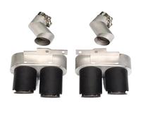 CRJIMX Pot D'échappement Pour A6 C8 S6 2019 2020 2021 2022 2023 2024 Silencieux Noir En Acier Inoxydable Avec Embout En Fibre De Carbone(Argent)