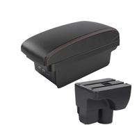 CRJIMX Pour C&hevrolet Pour Sail 3 Boîte D'accoudoir Pour Aveo 3 Pour Sail III Éléments De Rechange D'accoudoir Auto Boîte De Rangement Décoration(B2 ligne noire 3USB)