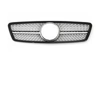 CRJIMX Pour Mercedes Pour Benz C W203 2001-2007 C200 C240 C280 Style Diamant Jupes De Pare-chocs Chrome Argent Calandre Sport Avant(Chrome)