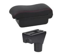 CRJIMX Pour N&issan Pour March Pour Micra K13 MK4 IV 2010-2023 Pour Sunny Boîte De Rangement D'accoudoir Centrale De Console(Ligne rouge B2)