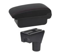 CRJIMX Pour N&issan Pour March Pour Micra K13 MK4 IV 2010-2023 Pour Sunny Boîte De Rangement D'accoudoir Centrale De Console(Ligne rouge B1)