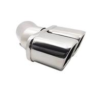CRJIMX Pour N&issan Pour Qashqai Embout De Silencieux D'Échappement Acier Inoxydable Échappement Double 1 À 2 Conduit Modifié Doublure D'Échappement Arrière(Argent)