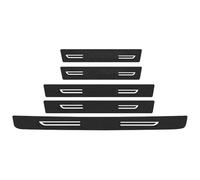 CRJIMX pour Renault pour Scenic Plaque De Protection Seuil en Fibre Carbone Et Cuir Accessoires pour Coffre Pare-Chocs(5PC)