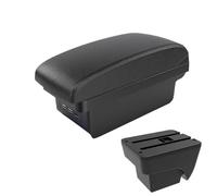 CRJIMX Pour SEAT Pour ARONA Modification D'accoudoir Auto Boîte De Rangement Double Couche Avec USB Accessoires Voiture(B2 ligne noire 3USB)