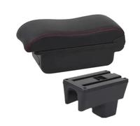 CRJIMX Pour Suzuki Pour Swift Boîtier D'Accoudoir 2005-2023 2024 Accoudoir Voiture Surface Courbe Boîte De Rangement Voiture(A1 Noir rouge SANS USB)