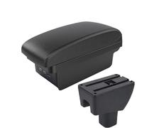 CRJIMX Pour Toyota Pour Agya Boîte D'accoudoir Pour Agya Pour Wigo Accoudoir Central Boîte De Rangement Retrofit Avec Chargeur USB(B2 ligne noire 3USB)