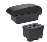 CRJIMX Pour VW Pour Polo Accoudoir Pour VW Pour POLO Mk5 6R Pour Vento 2002-2009 Boîte D'accoudoir Boîte De Rangement Voiture(B1 Noir rouge 3USB)