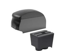 CRJIMX Pour VW Pour Polo Pour Polo 9N 3 2002-2009 Boîte D'accoudoir De Voiture Pièces De Rétrofit Boîte De Rangement Accessoires Intérieurs Voiture(B2 Black double)