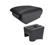 CRJIMX Pour VW Pour POLO Pour Polo Mk5 6R Pour Vento 2010-2018 Boîte D'accoudoir De Voiture Boîte De Rangement Central Accessoires Auto Retrofit(H All Black 4 USB)