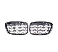 CRJIMX Pour X1 F48 F49 2016-2019 Calandre De Prise D'Air Avant Pare-chocs Noir Brillant Style Diamants Sport Supérieure(Chrome Black)