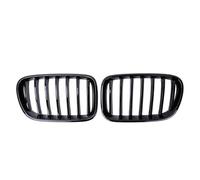 CRJIMX Pour X3 F25 2010-2013 Style Ligne Double Unique Grilles De Capot Pare-chocs Avant Sport Supérieures Uniques(Noir brillant,Single)