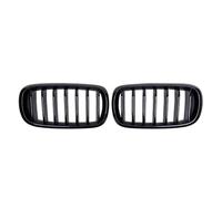 CRJIMX Pour X5 F15 X6 F16 2014-2019 X5M F85 X6M F86 Style Ligne Double Unique Grilles De Rein Pare-chocs Avant(Noir brillant,Single)