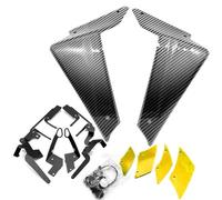 CRJIMX pour Yamaha MT09 MT 09 MT-09 SP 2021-2023 Moto Sport Downforce Naked Spoilers Latéraux Aileron Aérodynamique Déflecteur Cache-Cadre(Carbon Look-Yellow)