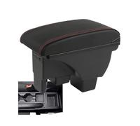 CRJIMX Rangement Pour Accoudoir De Voiture Pour VW Pour Polo 2020 2021 2022 2023 2024 Pièces De Rechange(B1 Black red Corium)