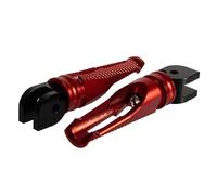 CRJIMX Repose Pieds Pilote En Aluminium CNC Repose Pieds Passager Pour Ducati Pour Monster 696 796 1100 1100S EVO(ROUGE)