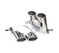 CRJIMX Silencieux D'échappement Carré En Acier Inoxydable Pour A6L A7L 2016 2017 2018 Mise À Niveau S6 S7 Sport Quad(Argent)