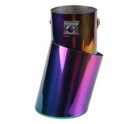 CRJIMX Silencieux d'échappement incurvé universel en acier inoxydable bleu, accessoire décoratif pour voiture