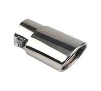 CRJIMX Silencieux d'échappement incurvé universel en acier inoxydable bleu, accessoire décoratif pour voiture(Silvery-straight)