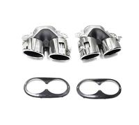 CRJIMX Silencieux D'échappement Quadruple En Acier Inoxydable Pour Mercedes Pour Benz W177 C118 CLA35 X247 GLB35 CLA45S Modifiée(Argent 1set)