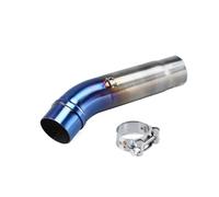CRJIMX Silencieux Intermédiaire Pour Moto Pour CB400 Toutes Années Raccord Rond Accessoire De Modification Acier Inoxydable(Demi bleu)