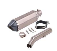 CRJIMX Slip On Pour Y&amaha Pour Tricker XG250 XT250 XG 250 2004-2008 Tuyau D'échappement De Moto Liaison Intermédiaire Adaptateur Silencieux Connec(Style E)