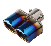 CRJIMX Tuyau D'Échappement Silencieux Pot D'Échappement Embout Nozzle Pour General Acier Inoxydable Embout Carré 1 Change Two Double Toasted Blue(Droit)