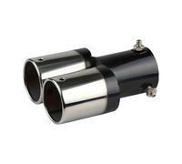 CRJIMX Universel 63mm Tête De Tuyau D'échappement Automobile Double Chromée En Acier Inoxydable Accessoires Automobiles Tuyau D'échappement Arrière Silencieux(Droit)