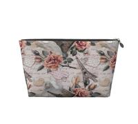 CRJSYCBYB Flower Paris Tour Eiffel Sac de toilette de voyage en cuir avec imprimé, Argenté., Taille unique