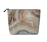 CRJSYCBYB Onyx Stone Trousse de toilette portable en chanvre avec imprimé bleu pâle, Noir , Taille unique